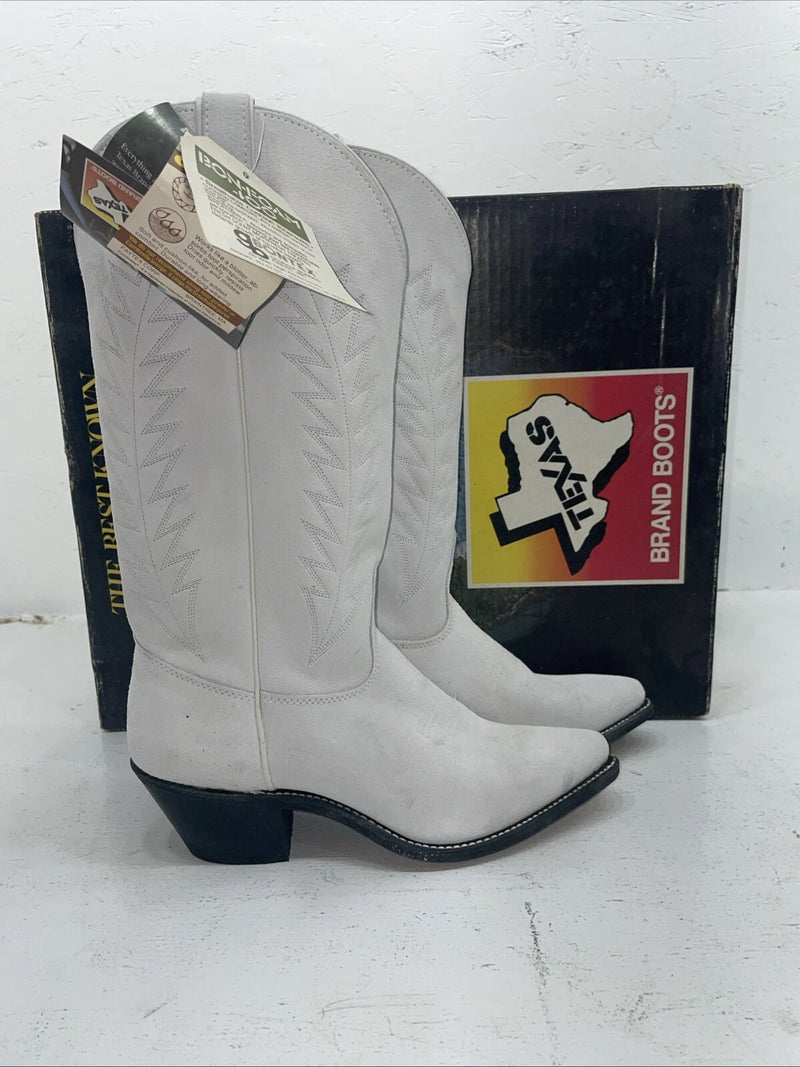 New Women’s White Texas Brand Cowboy Boots. L 198917 7 M. 18-21