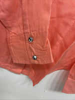 New Women’s Cumberland Pink Designed Long Sleeve Pearl Snap Small II-100