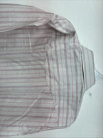 New Women’s H Bar C Pink Stripe Long Sleeve Pearl Snap Size 35 MM-25