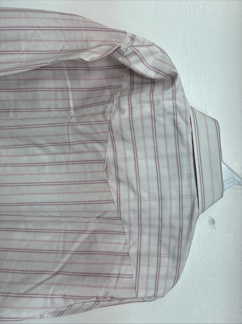 New Women’s H Bar C Pink Stripe Long Sleeve Pearl Snap Size 35 MM-25