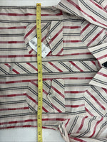 New Boys White Horse Red Stripe Long Sleeve Pearl Snap Medium DD-113