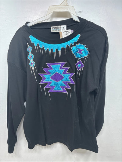 New Women’s Wrangler Black Designed Long Sleeve Short With Pads Medium TT-121