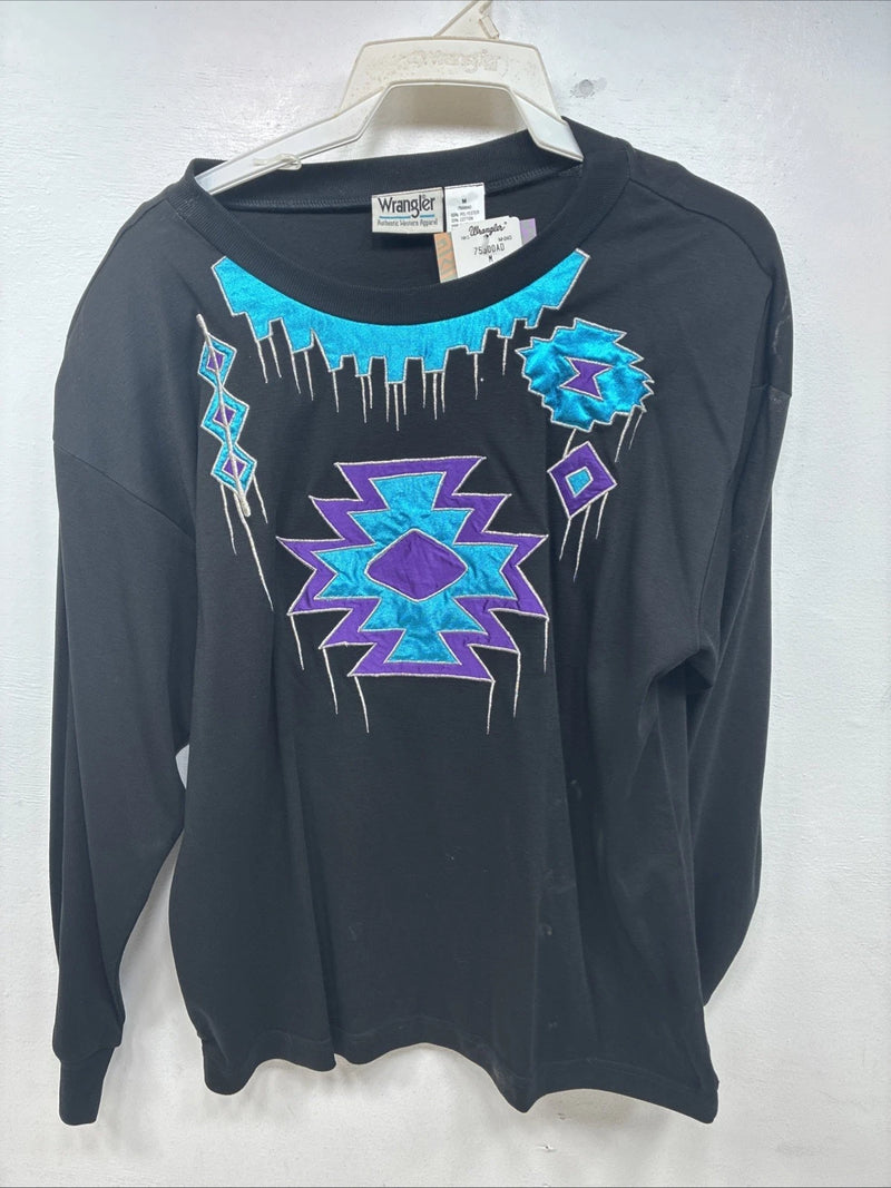 New Women’s Wrangler Black Designed Long Sleeve Short With Pads Medium TT-121