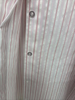 New Women’s H Bar C Pink Stripe Long Sleeve Button Up Size 36 LL-32