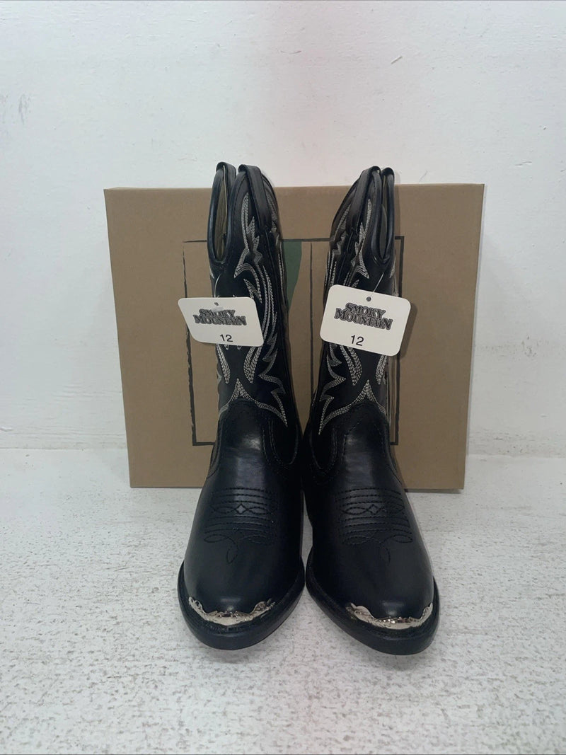 New Kids Black Smoky Mountain Cowboy Boots. 1032 B C 12. 23-83