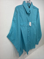 New Women’s White Horse Blue Long Sleeve Pearl Snap 2XL GG-37
