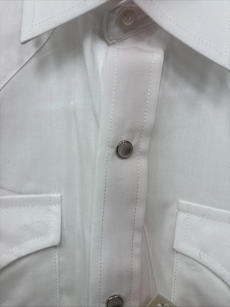 New Boys ELY Cattleman Cattleman White Long Sleeve Pearl Snap Size 10 DD-95