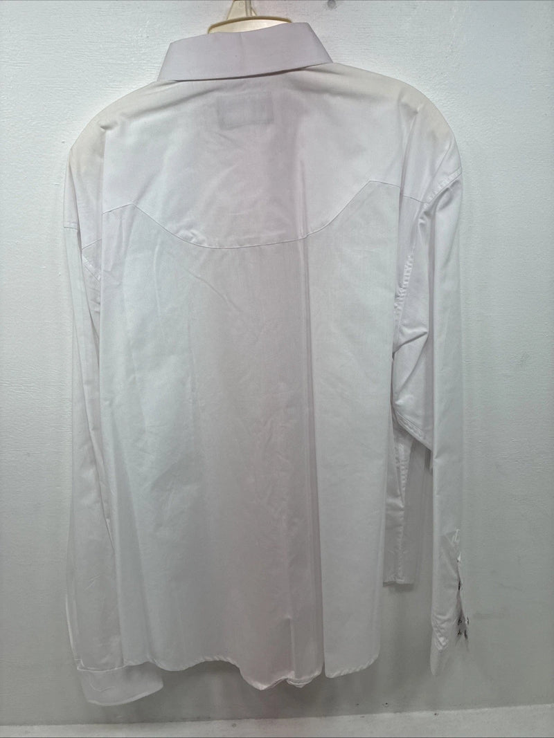 New Women’s White Horse White Gem Long Sleeve Pearl Snap 2XL GG-17