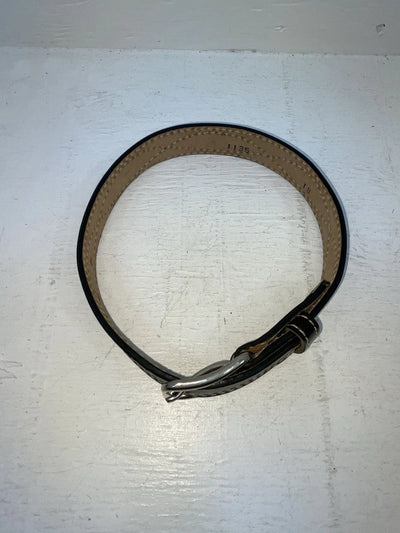 New Black Genuine Leather Stitched 18” Belt #1135 NN-77
