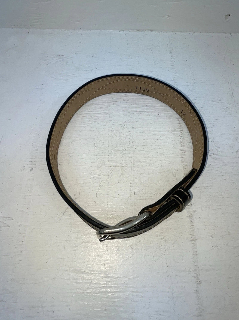 New Black Genuine Leather Stitched 18” Belt #1135 NN-77