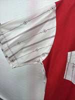 New Men’s Cowboy Threads Red Designed Short Sleeve Button Up Large CC-47