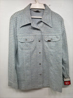 New Women’s Lee Blue Design Long Sleeve Button Up Jacket Size 13 KK-43