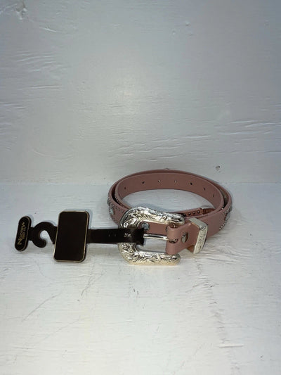 New Pink Genuine Leather Nocona Silver Bling 34” Belt #4420430 JJ-33