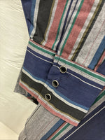 New Men’s ELY Cattleman Multiple Color Striped Long Sleeve Pearl Snap XL J-26
