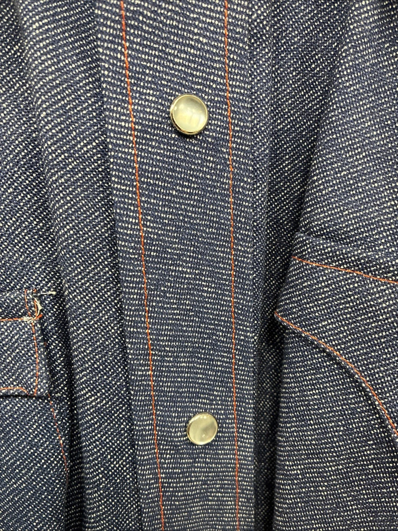 New Men’s Karman Blue Jean Long Sleeve Pearl Snap 14.5 Small AA-2