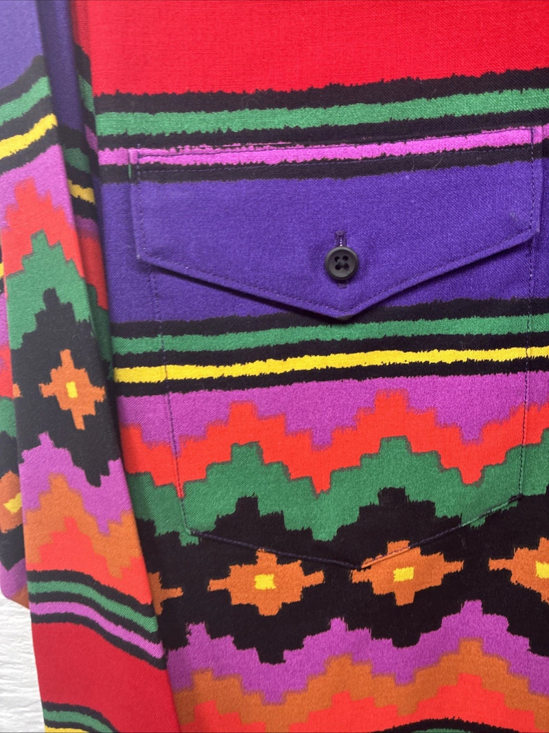 New Men’s Wrangler Multicolor Stripe Long Sleeve Pearl Snap 15.5 Medium DD-3