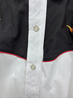 New Women’s Country Charmer flame Design Long Sleeve Pearl Snap Medium YY-74