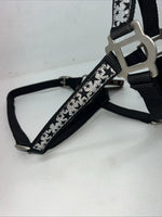 New Tough 1 Black Silver Nylon Star Full Horse Halter #50-2031 3C-7