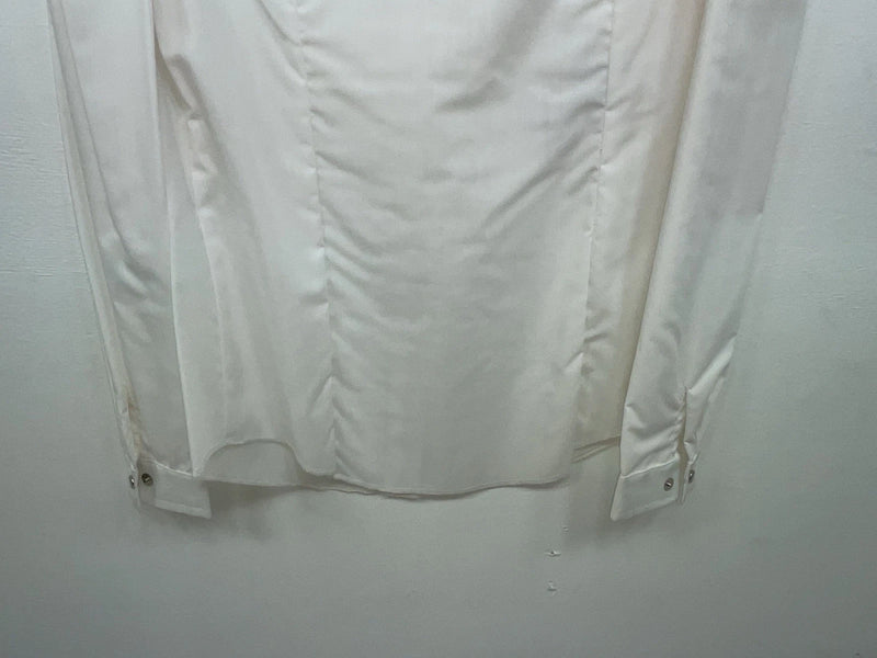 New Women’s White And Colored H Bar C Long Sleeve Button Up Shirt M 3B-87