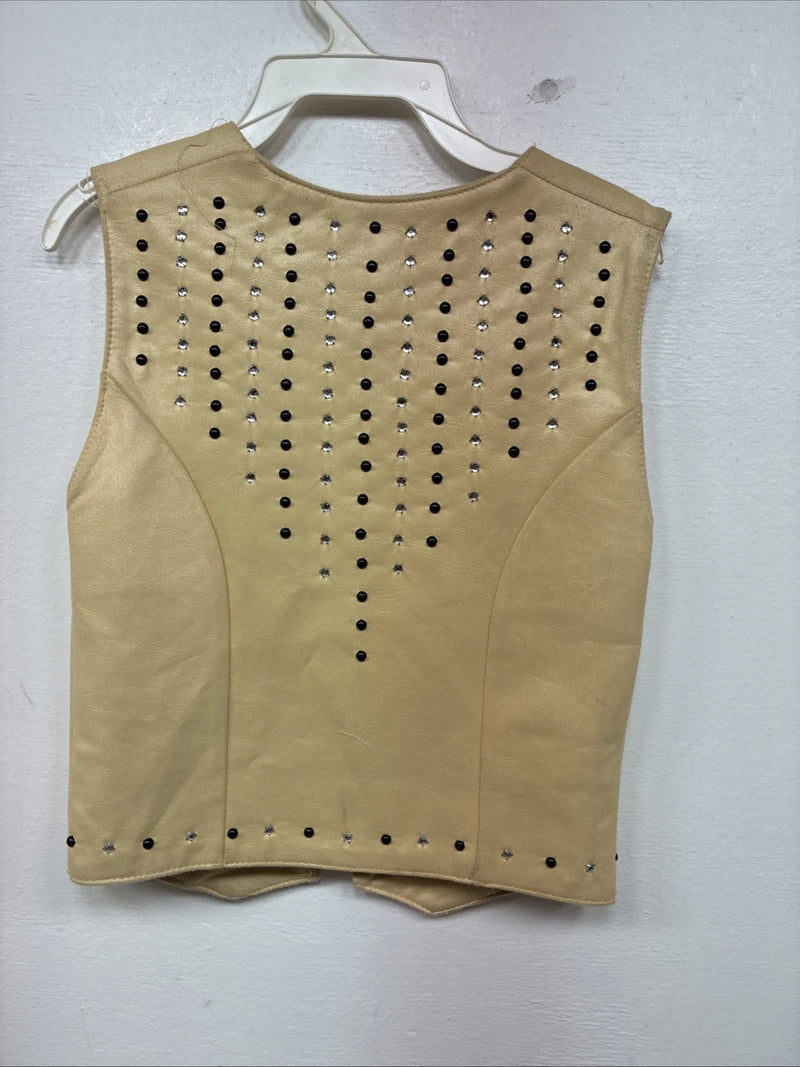 New Kids 1848 RanchWear Yellow Gem Zip Up Vest Sleeveless Size XS TT-110