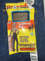 New Women’s Wrangler Original For Pro Rodeo Cowboy Cute Denim Jeans. 9x34 B-13