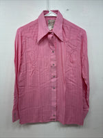 New Women’s Rockmount Pink Long Sleeve Pearl Snap Size 34 LL-90