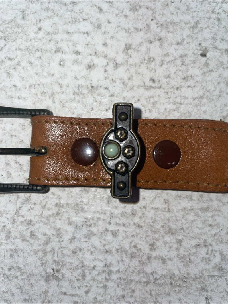 New Brown Genuine Leather Braided Rope 34” Belt #02-4702 Z-17
