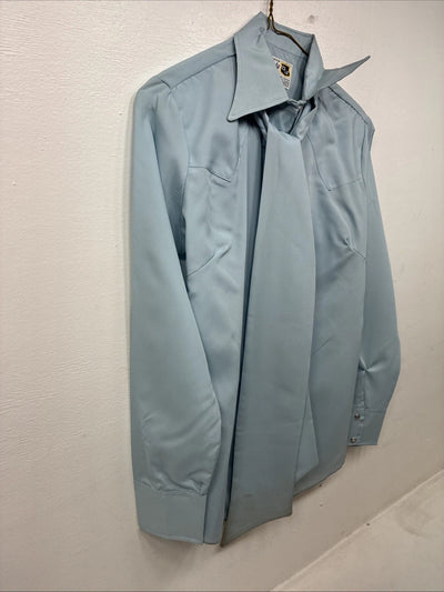 New Women’s Dickson Jenkins Blue Long Sleeve Pearl Snap Size 34 MM-101