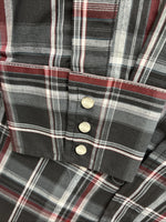 New Men’s ELY Cattleman Black Red Flannel Long Sleeve Pearl Snap 2XL F-93