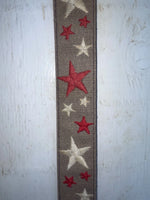 New White Genuine Leather Red And White Star 34” Belt #6110B Z-110