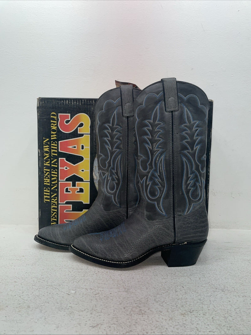 New Men’s Gray Texas Brand Cowboy Boots. 6122 8 D. 1-104