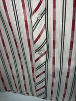 New Children’s Pink Stripped White House Long Sleeve Pearl Snap Shirt. XL S-39