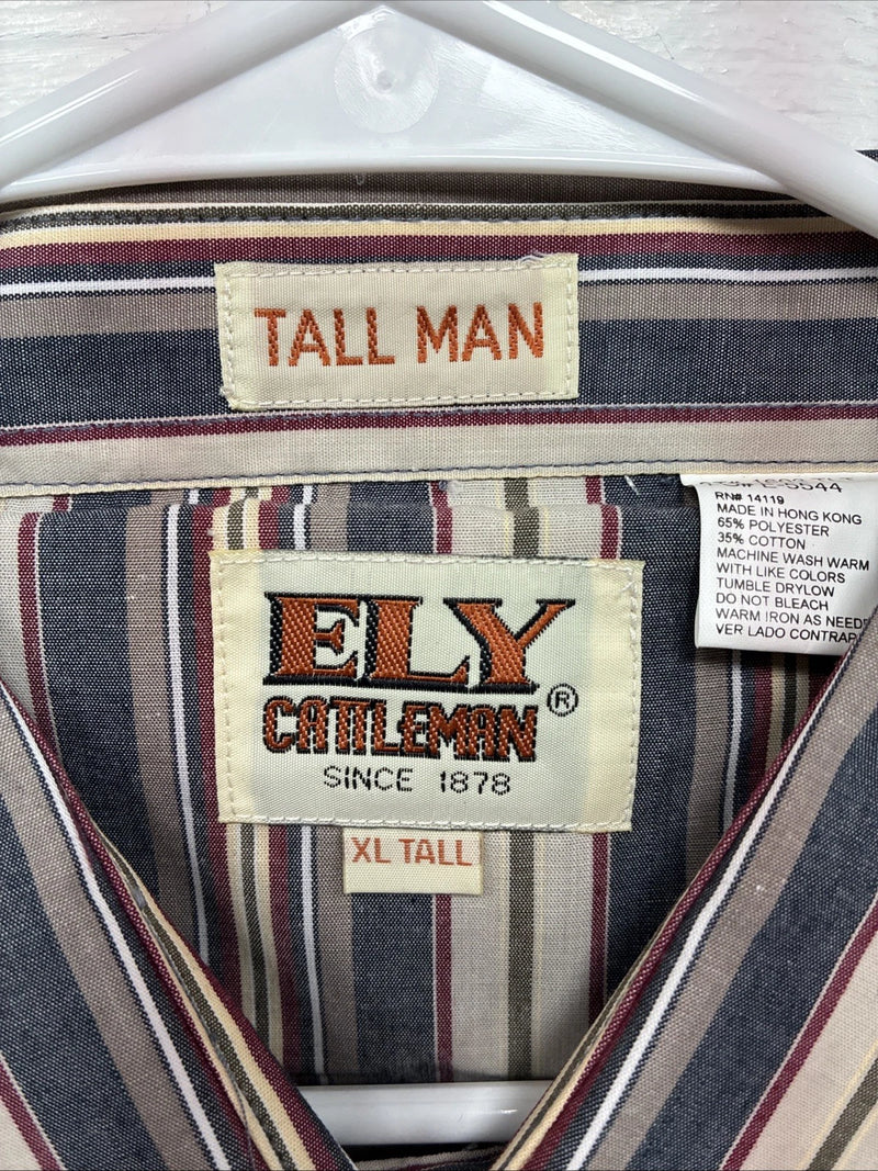 New Men’s ELY Cattleman Multicolor Stripe Short Sleeve Pearl Snap XLT R-67