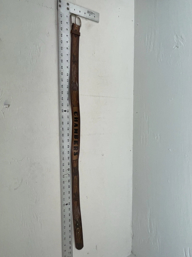 New Brown Genuine Leather Chambers Tooled 34” Belt #6971 JJ-61