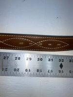 New Brown Genuine Leather Tex Tan Stitched 30” Belt #736H NN-8