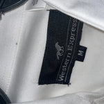 New Men’s Western Express White Long Sleeve Pearl Snap Medium B-88 