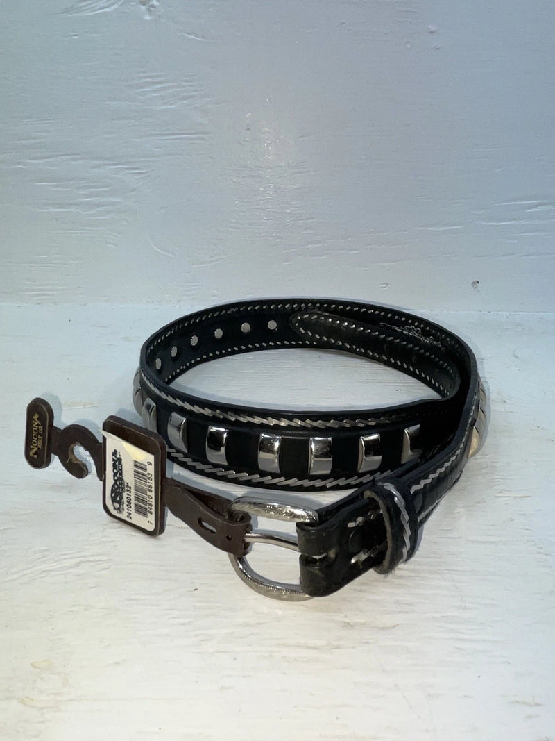 New Black Genuine Leather Nocona Silver Pendent 32” Belt #2410601 Z-104