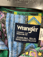 New Men’s Multicolor Wrangler Button Up Long Sleeve Shirt. 16.5x35 L P-66