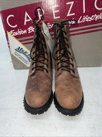 New Women’s Brown Lace Up Capezio Cowboy Boots. L 549 7.5 7 1/2 M. 17-63