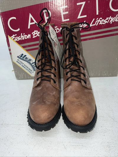 New Women’s Brown Lace Up Capezio Cowboy Boots. L 549 7.5 7 1/2 M. 17-63