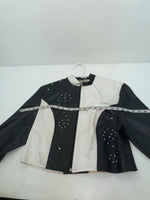 New Women’s Black White 1849 Authentic Ranchwear Western Show Jacket L 3B-102