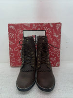 New Youth Brown Lace Up Texas Brand Cowboy Boots. B 1361 5.5 5 1/2 D. 2-131