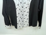 New Women’s Black White Cowboy Threads Long Sleeve Button Up Shirt M #790 3B-21