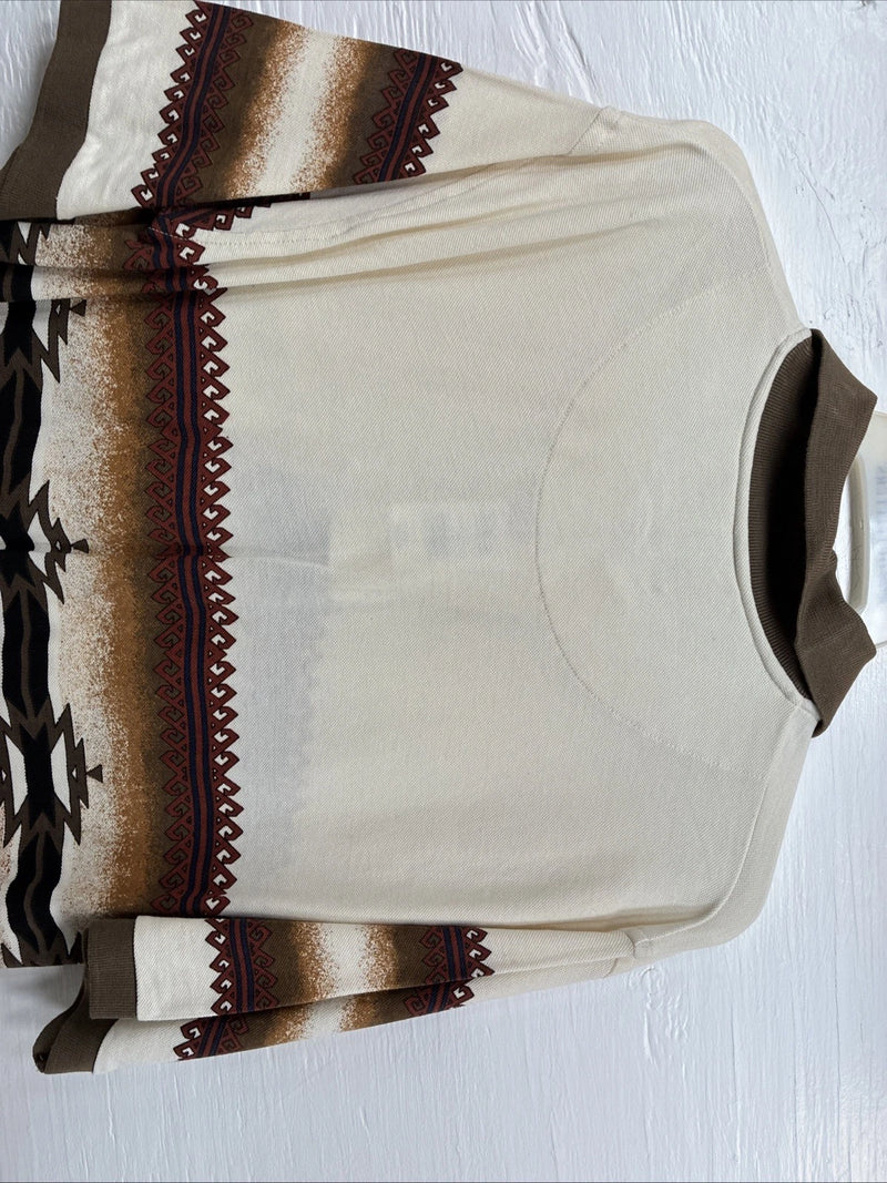 New Men’s Cumberland Brown Western Design Short Sleeve Polo Medium K-50
