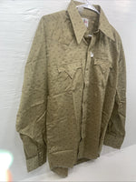 New Men’s Tem Tex Yellow Long Sleeve Pearl Snap Medium B-116
