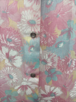 New Women’s H Bar C Pink Floral Short Sleeve Pearl Snap Size 32 DD-154