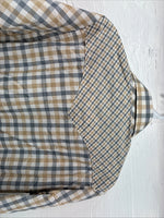 New Men’s Stockman Yellow Grey Plaid Long Sleeve Pearl Snap 14.5 Small X-37