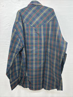 New Men’s ELY Plains Green Multicolor Plaid Long Sleeve Pearl Snap Large M-39