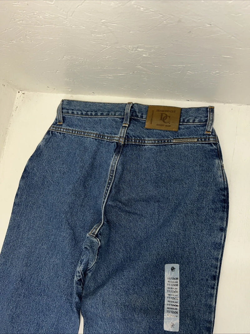 New Women’s Diamond Cut Regular Fit Gusset Denim Jeans. 11/12x36 L-4