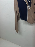 New Women’s 1849 Authentic Ranchwear Blue Tan Western Show Shirt XL #2720 UU-27